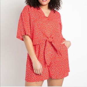 Printed pull-on short - red polka dot set ELOQUII